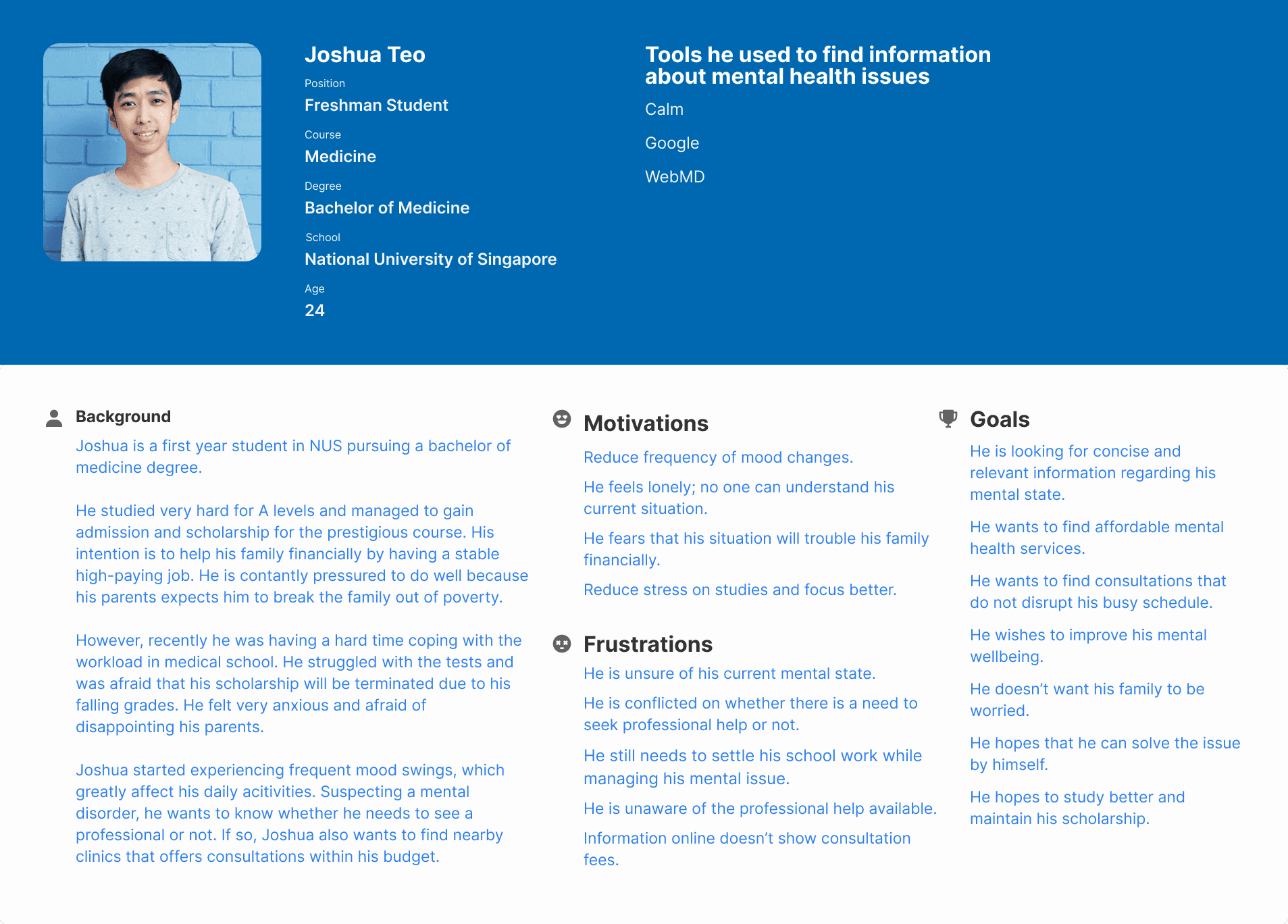 User Persona - Joshua